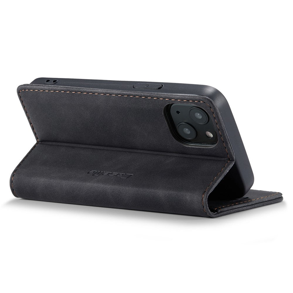CASEME 013 Series For iPhone 13 mini Magnetic Auto-absorbed Wallet Stand Leather Phone Case