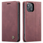 CASEME 013 Series For iPhone 13 mini Magnetic Auto-absorbed Wallet Stand Leather Phone Case