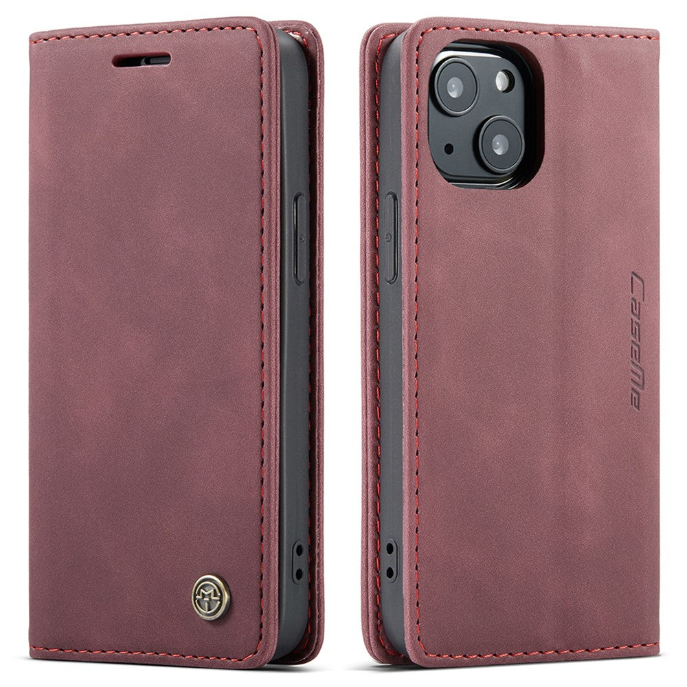 CASEME 013 Series For iPhone 13 mini Magnetic Auto-absorbed Wallet Stand Leather Phone Case