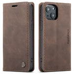 CASEME 013 Series For iPhone 13 mini Magnetic Auto-absorbed Wallet Stand Leather Phone Case