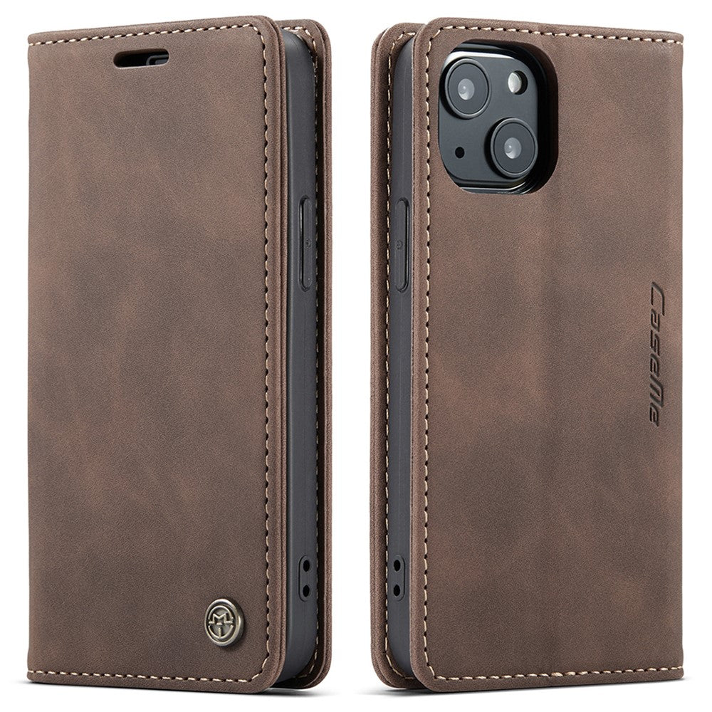 CASEME 013 Series For iPhone 13 mini Magnetic Auto-absorbed Wallet Stand Leather Phone Case
