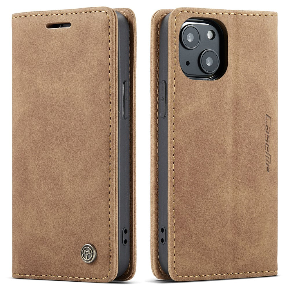 CASEME 013 Series For iPhone 13 mini Magnetic Auto-absorbed Wallet Stand Leather Phone Case