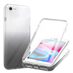 Transparent LA1 Series Gradient Color TPU Cover + PC Frame + PET Screen Protector Phone Case Shell for iPhone 6s/SE (2022)/SE (2020)/8/7