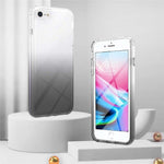 Transparent LA1 Series Gradient Color TPU Cover + PC Frame + PET Screen Protector Phone Case Shell for iPhone 6s/SE (2022)/SE (2020)/8/7
