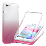 Transparent LA1 Series Gradient Color TPU Cover + PC Frame + PET Screen Protector Phone Case Shell for iPhone 6s/SE (2022)/SE (2020)/8/7