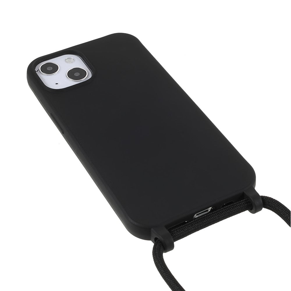 Flexible TPU Mobile Phone Back Case Protector with Adjustable Lanyard for iPhone 13 mini 5.4 inch