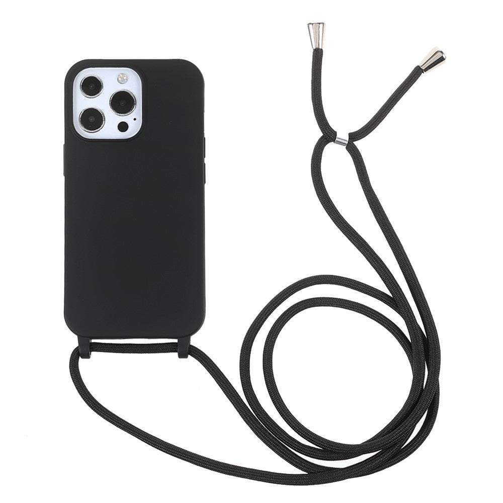 Soft TPU Cell Phone Cover Protective Shell with Lanyard for iPhone 13 Pro 6.1 inch