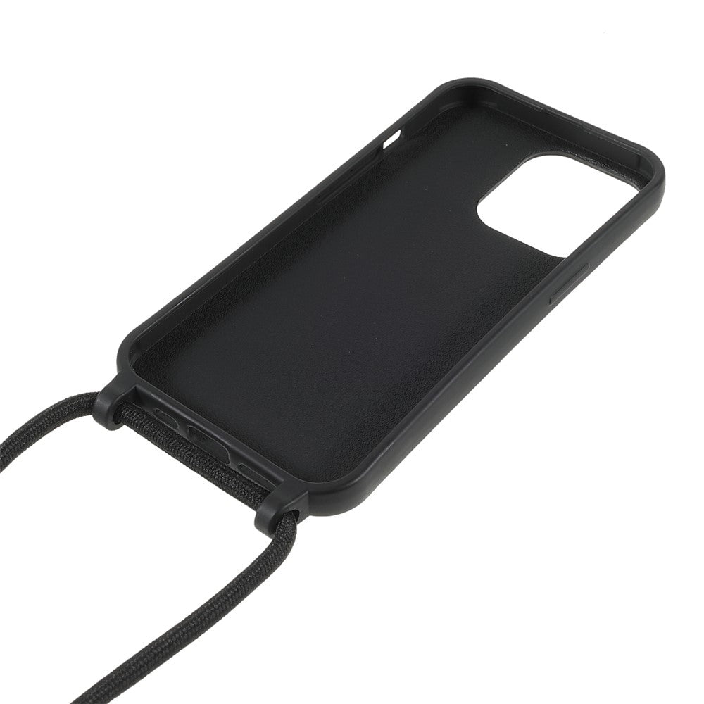 Soft TPU Cell Phone Cover Protective Shell with Lanyard for iPhone 13 Pro 6.1 inch