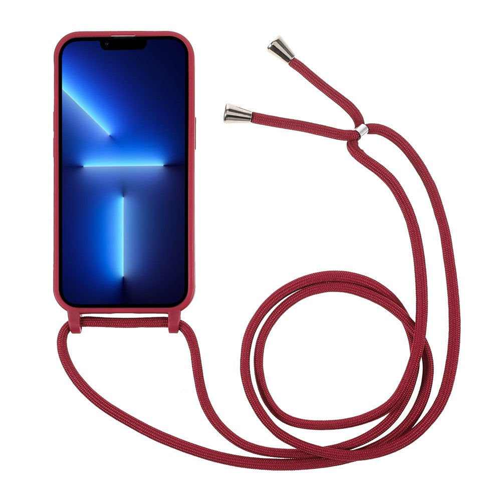 Cell Phone TPU Case Protector with Adjustable Lanyard for iPhone 13 Pro Max 6.7 inch