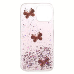 Sparkle Glitter 3D Butterfly Pattern Epoxy Soft TPU Phone Cover Case for iPhone 13 mini 5.4 inch