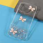3D Butterfly Pattern Glittering Epoxy TPU Cell Phone Cover Shell for iPhone 13 Pro 6.1 inch
