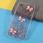 3D Fjärilsmönster Glitterpulver Epoxy TPU mobilskal till iPhone 13 Pro Max 6,7 tum