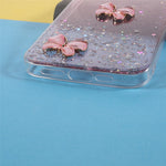 3D Butterfly Pattern Glitter Powder Epoxy TPU Phone Case Protector for iPhone 13 Pro Max 6.7 inch