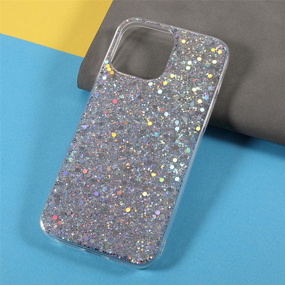 Flash Powder Sequins Stylish Acrylic+TPU Phone Case for iPhone 13 mini 5.4 inch