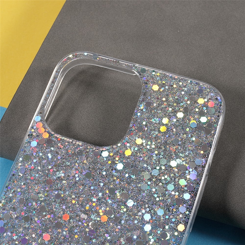 Flash Powder Sequins Stylish Acrylic+TPU Phone Case for iPhone 13 mini 5.4 inch