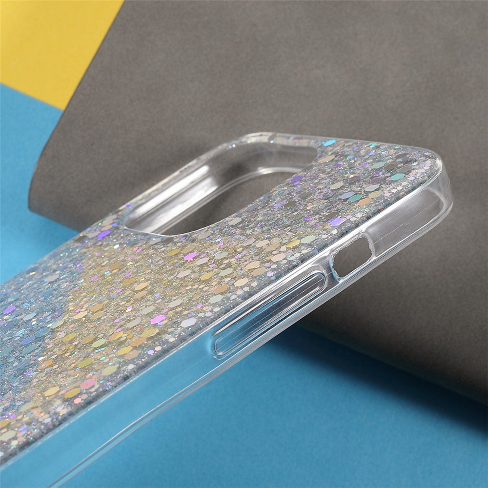 Flash Powder Sequins Stylish Acrylic+TPU Phone Case for iPhone 13 mini 5.4 inch
