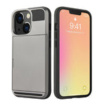 Reptåligt TPU + PC-mobilskal med glidande korthållare för iPhone 13 Pro 6,1 tum