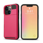 Reptåligt TPU + PC-mobilskal med glidande korthållare för iPhone 13 Pro 6,1 tum