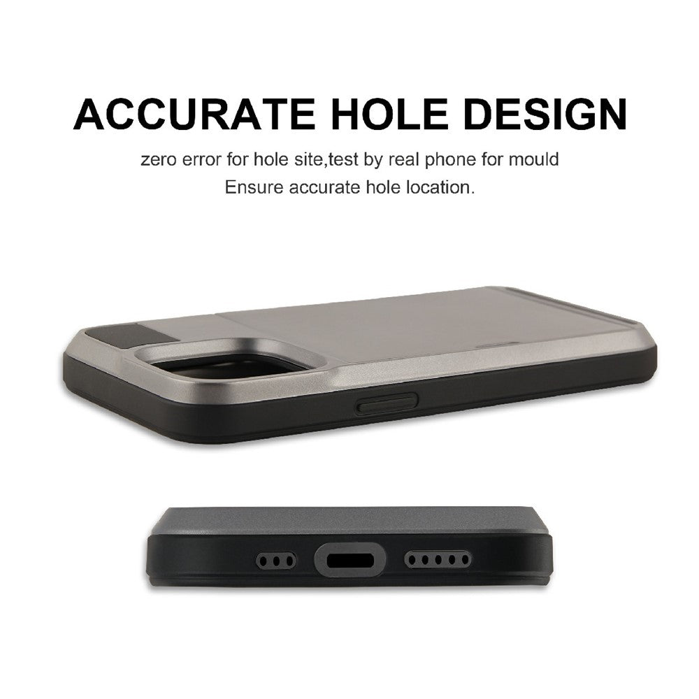 TPU + PC hybridmobilskal med skyddande korthållare för iPhone 13 Pro Max 6,7 tum