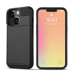 TPU + PC hybridmobilskal med skyddande korthållare för iPhone 13 Pro Max 6,7 tum