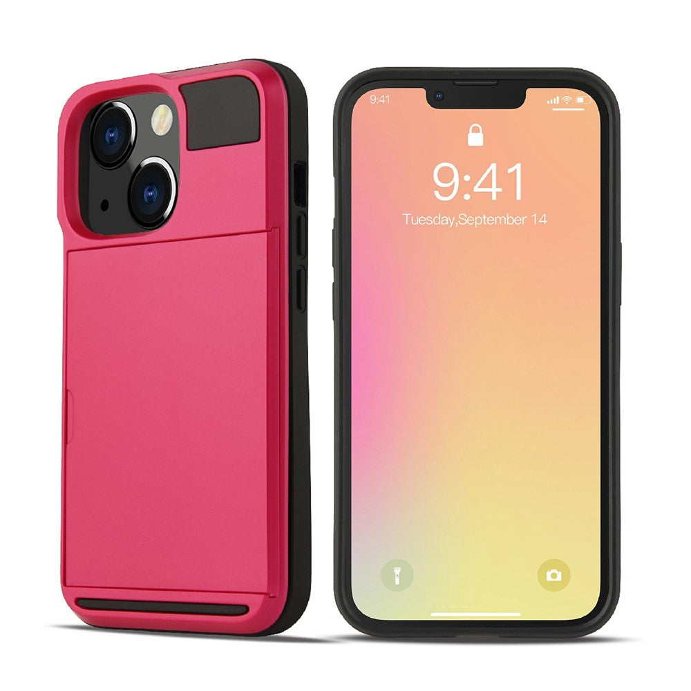 TPU + PC hybridmobilskal med skyddande korthållare för iPhone 13 Pro Max 6,7 tum