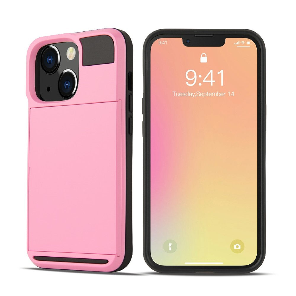 TPU + PC hybridmobilskal med skyddande korthållare för iPhone 13 Pro Max 6,7 tum