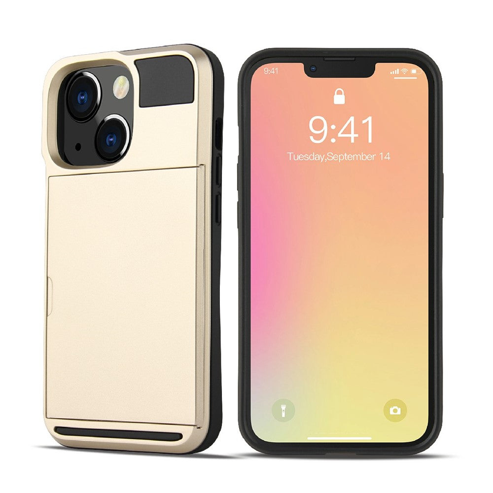 TPU + PC hybridmobilskal med skyddande korthållare för iPhone 13 Pro Max 6,7 tum