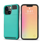 TPU + PC hybridmobilskal med skyddande korthållare för iPhone 13 Pro Max 6,7 tum