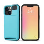 TPU + PC hybridmobilskal med skyddande korthållare för iPhone 13 Pro Max 6,7 tum