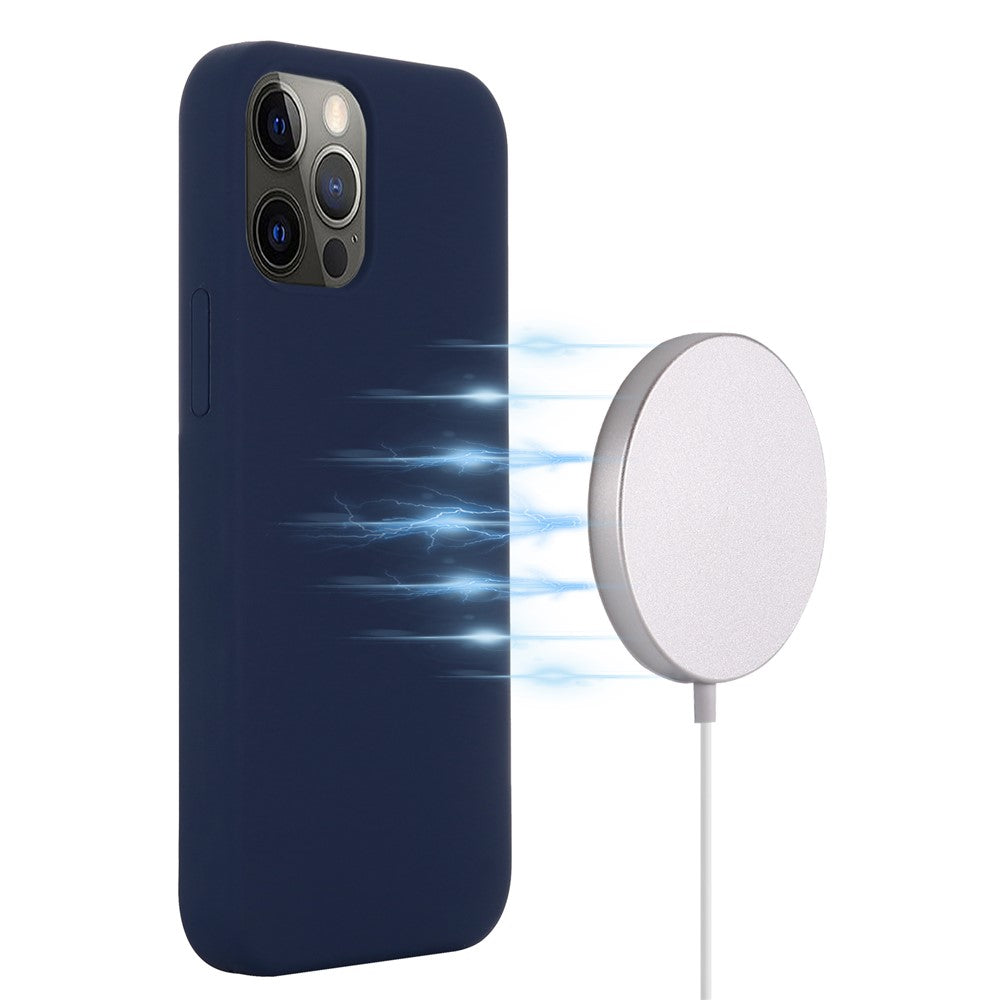 Kompatibelt med MagSafe flytande silikon magnetiskt absorberande mobilskal mobilmobilskyddsskal för iPhone 13 Pro Max 6,7 tum