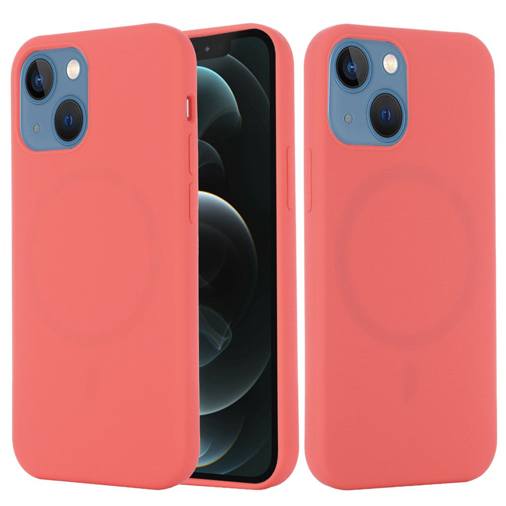 Til iPhone 13 mini 5,4 tommer Liquid Silicone telefoncover beskyttelsesetui til magnetisk opladning