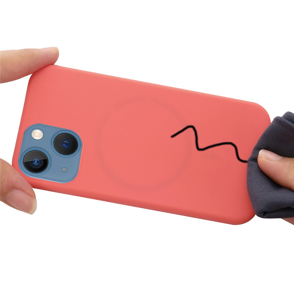 For iPhone 13 mini 5.4 inch Liquid Silicone Phone Cover Protective Case for Magnetic Charging
