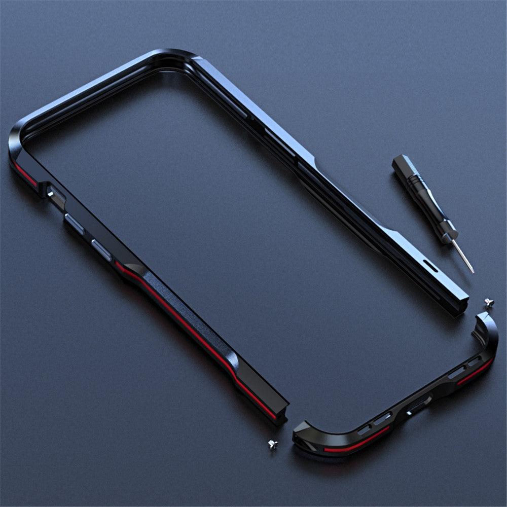 LUPHIE Slim Cool Design Shock Absorbent Metal Frame Bumper Cover for iPhone 13 mini 5.4 inch