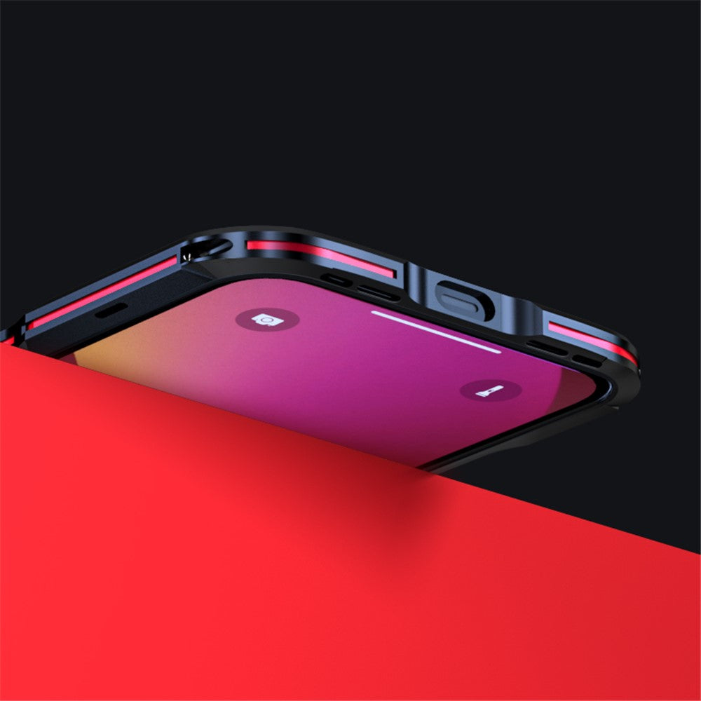 LUPHIE Slim Cool Design Shock Absorbent Metal Frame Bumper Cover for iPhone 13 mini 5.4 inch