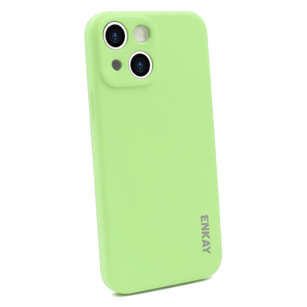 ENKAY HAT PRINCE Solid Color Precise Hole Opening Anti-Scratch Liquid Silicone Phone Cover Case for iPhone 13 mini 5.4 inch