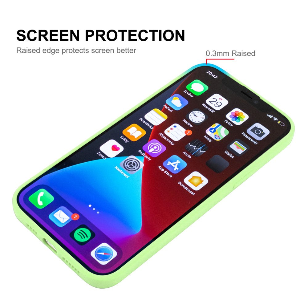 ENKAY HAT PRINCE Solid Color Precise Hole Opening Anti-Scratch Liquid Silicone Phone Cover Case for iPhone 13 mini 5.4 inch