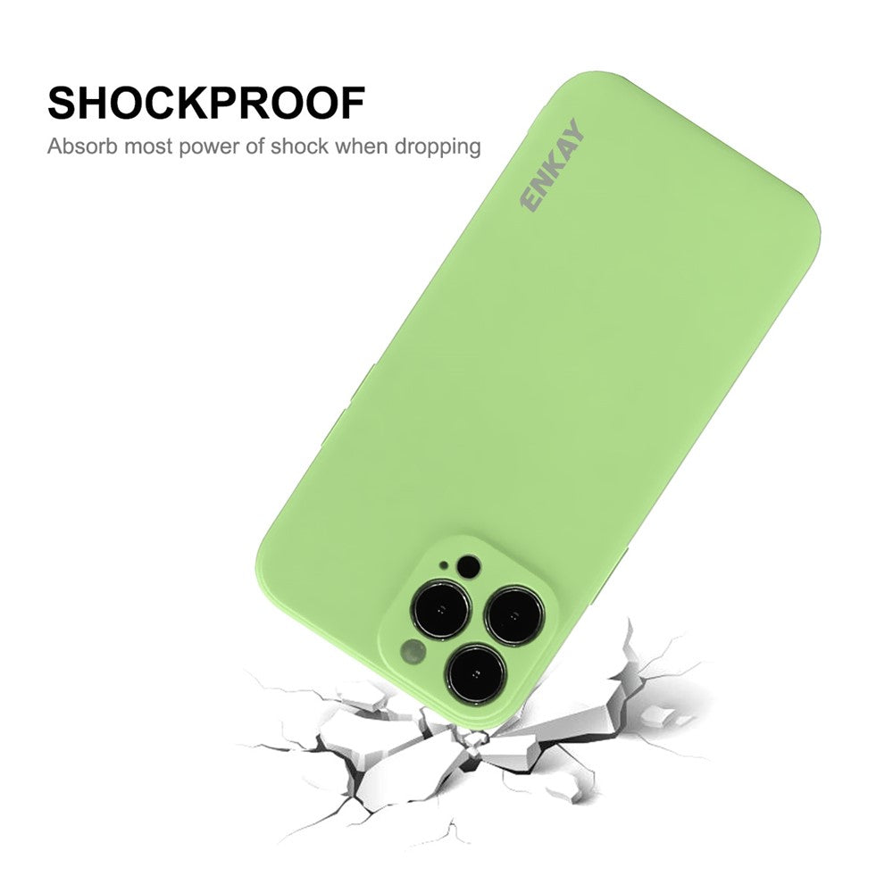 ENKAY HAT PRINCE Solid Color Precise Hole Opening Anti-Scratch Liquid Silicone Phone Cover Case for iPhone 13 mini 5.4 inch