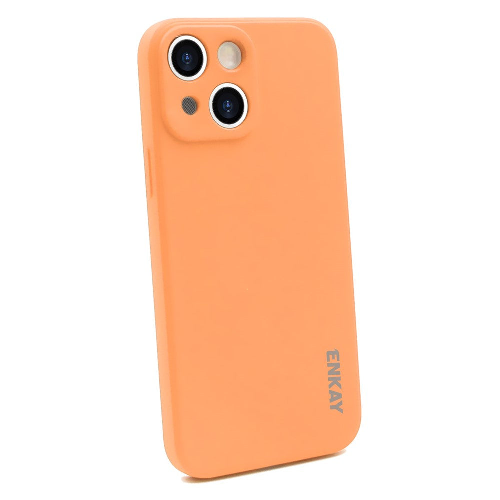 ENKAY HAT PRINCE Solid Color Precise Hole Opening Anti-Scratch Liquid Silicone Phone Cover Case for iPhone 13 mini 5.4 inch