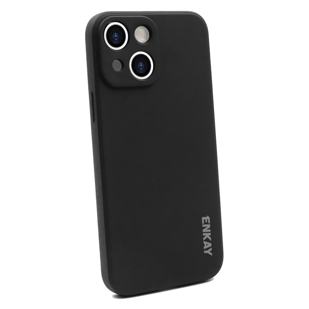 ENKAY HAT PRINCE Solid Color Precise Hole Opening Anti-Scratch Liquid Silicone Phone Cover Case for iPhone 13 mini 5.4 inch