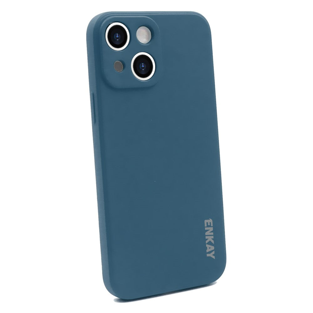 ENKAY HAT PRINCE Solid Color Precise Hole Opening Anti-Scratch Liquid Silicone Phone Cover Case for iPhone 13 mini 5.4 inch