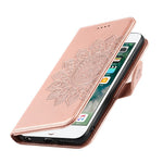 Kollisionssikker R61 tekstur, falset søm, PU-lædermønstertryk, pung mobilcover til iPhone SE (2022)/SE (2020)/8/7