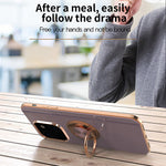 Mirror Surface Electroplating Anti Fall TPU Phone Case Cover with Kickstand for iPhone 13 mini 5.4 inch