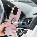 Mirror Surface Electroplating Anti Fall TPU Phone Case Cover with Kickstand for iPhone 13 mini 5.4 inch