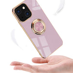 Mirror Surface Electroplating Anti Fall TPU Phone Case Cover with Kickstand for iPhone 13 mini 5.4 inch