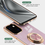 Mirror Surface Electroplating Anti Fall TPU Phone Case Cover with Kickstand for iPhone 13 mini 5.4 inch