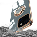 Mirror Surface Electroplating Anti Fall TPU Phone Case Cover with Kickstand for iPhone 13 mini 5.4 inch
