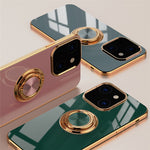 Mirror Surface Electroplating Anti Fall TPU Phone Case Cover with Kickstand for iPhone 13 mini 5.4 inch