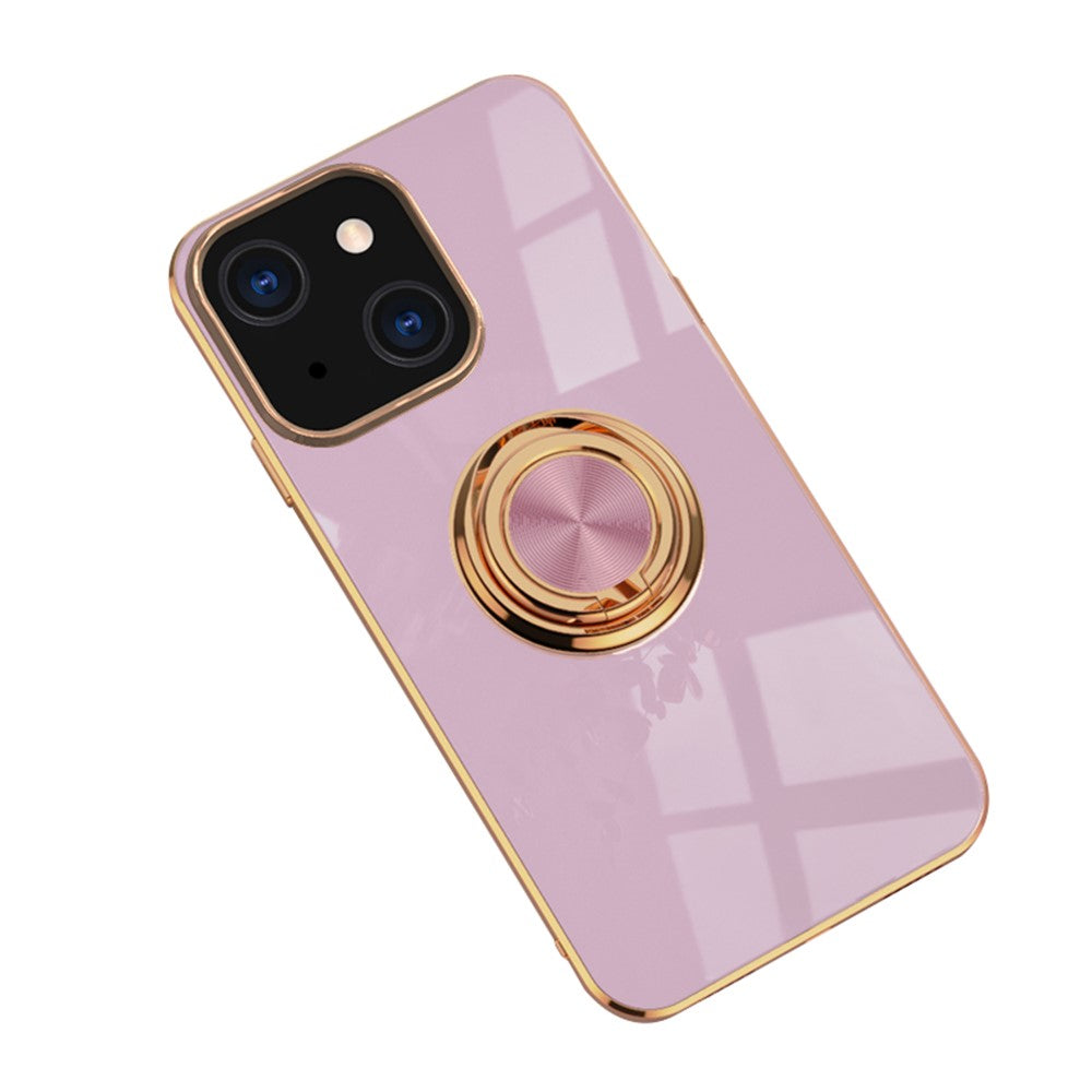 Mirror Surface Electroplating Anti Fall TPU Phone Case Cover with Kickstand for iPhone 13 mini 5.4 inch