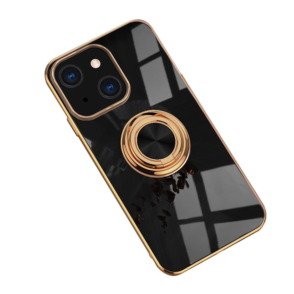 Mirror Surface Electroplating Anti Fall TPU Phone Case Cover with Kickstand for iPhone 13 mini 5.4 inch