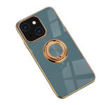 Mirror Surface Electroplating Anti Fall TPU Phone Case Cover with Kickstand for iPhone 13 mini 5.4 inch